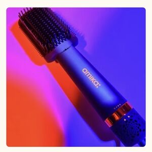 amika Blue Hot Air Brush with Black Bristles